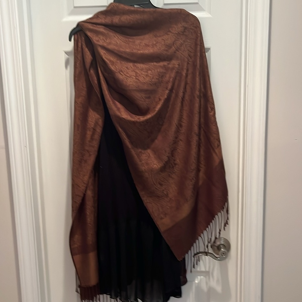 Shawl Scarf Brown Paisley